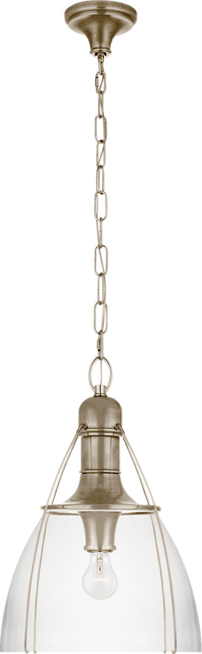 Prestwick 18" Pendant | Antique Nickel | Clear Glass
