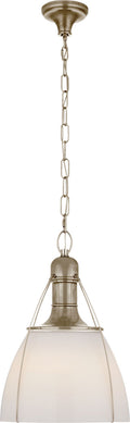 Prestwick 18" Pendant | Antique Nickel | White Glass