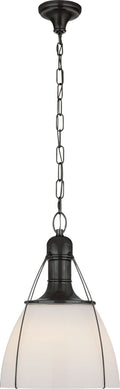 Prestwick 18" Pendant | Bronze | White Glass