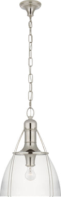 Prestwick 18" Pendant | Polished Nickel | Clear Glass