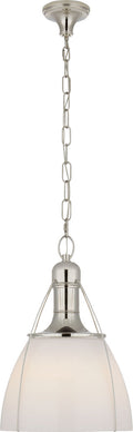 Prestwick 18" Pendant | Polished Nickel | White Glass
