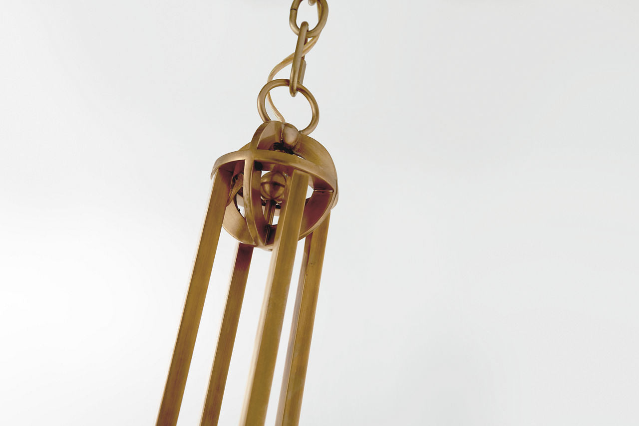 Gracie Medium Captured Globe Pendant | Antique-Burnished Brass | Clear Glass