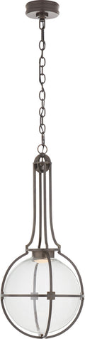 Gracie Medium Captured Globe Pendant | Bronze | Clear Glass