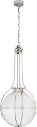 Gracie Large Captured Globe Pendant | Polished Nickel | Clear Glass