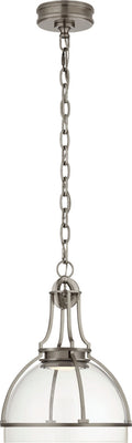Gracie Medium Dome Pendant | Antique Nickel | Clear Glass