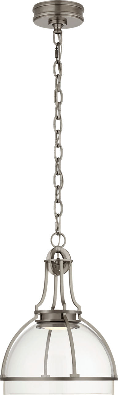 Gracie Medium Dome Pendant | Antique Nickel | Clear Glass