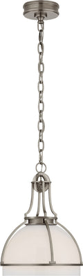Gracie Medium Dome Pendant | Antique Nickel | White Glass