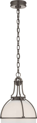 Gracie Medium Dome Pendant | Bronze | White Glass