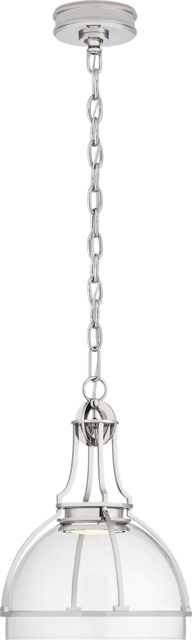 Gracie Medium Dome Pendant | Polished Nickel | Clear Glass