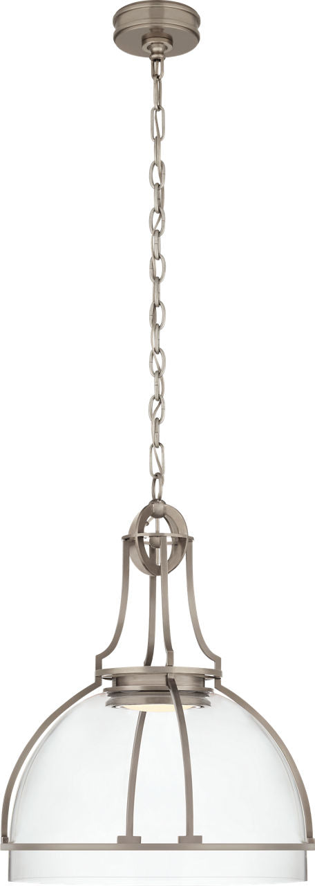 Gracie Large Dome Pendant | Antique Nickel | Clear Glass