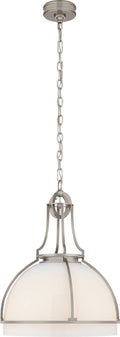Gracie Large Dome Pendant | Antique Nickel | White Glass