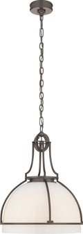 Gracie Large Dome Pendant | Bronze | White Glass