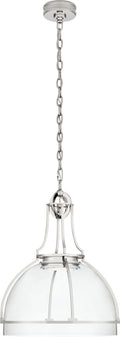 Gracie Large Dome Pendant | Polished Nickel | Clear Glass