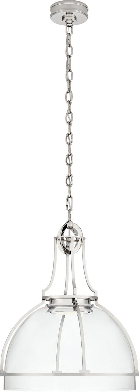 Gracie Large Dome Pendant | Polished Nickel | Clear Glass