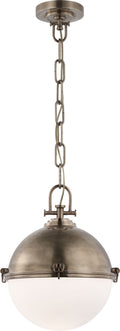 Adrian Large Globe Pendant | Antique Nickel | White Glass
