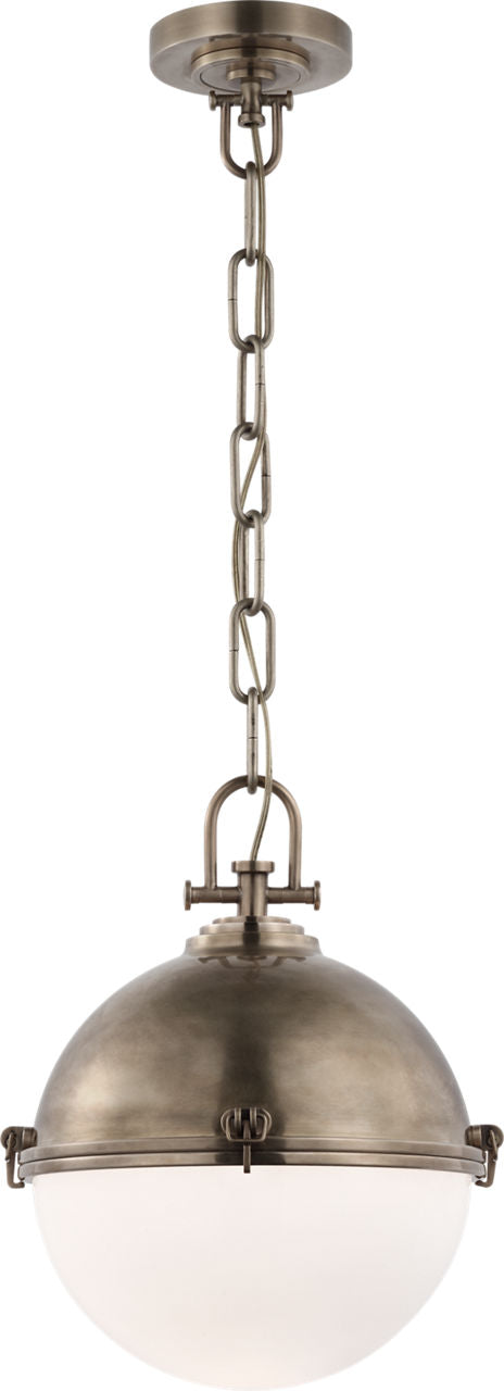 Adrian Large Globe Pendant | Antique Nickel | White Glass