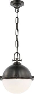 Adrian Large Globe Pendant | Bronze | White Glass