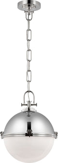 Adrian Large Globe Pendant | Polished Nickel | White Glass