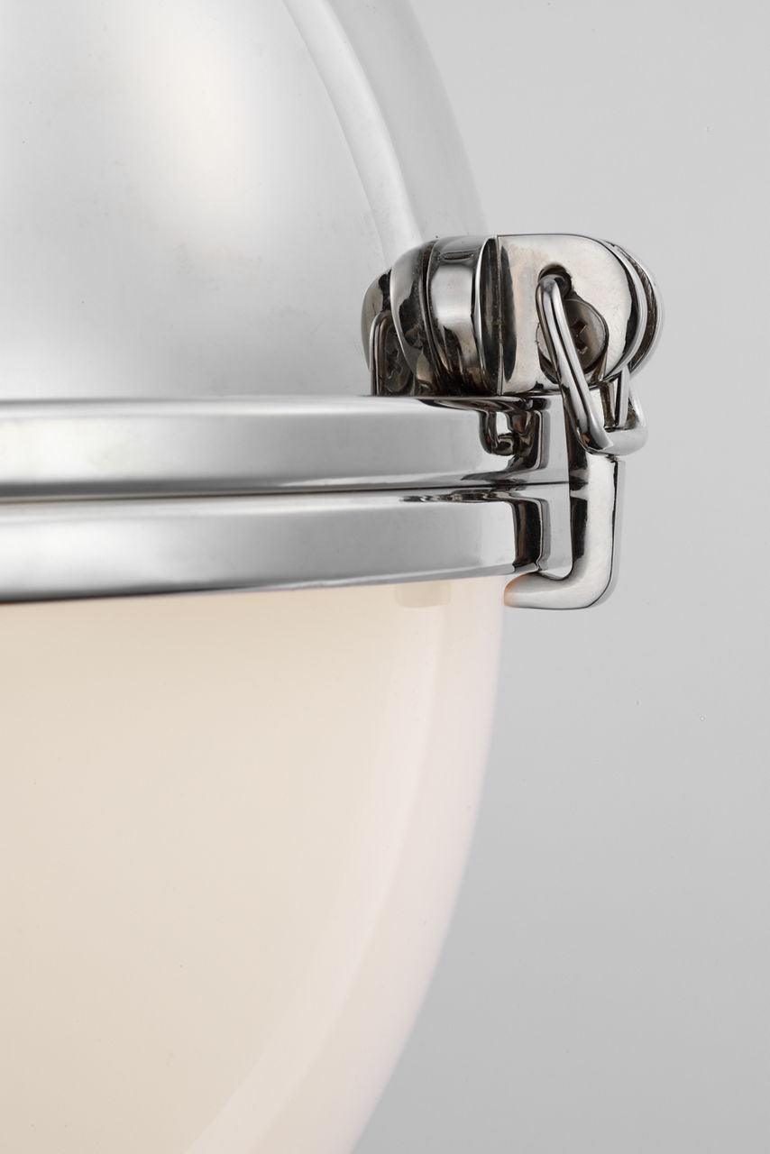 Adrian Large Globe Pendant | Polished Nickel | White Glass