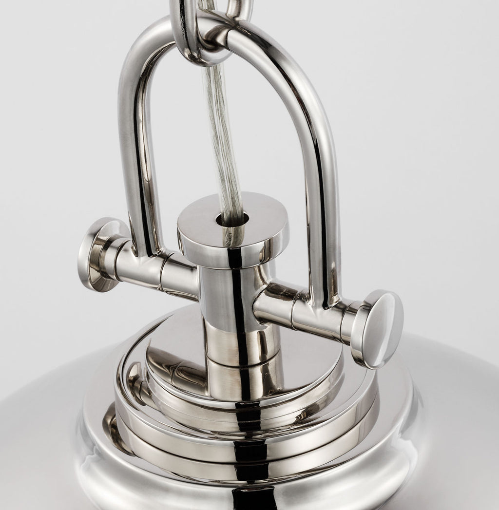 Adrian Large Globe Pendant | Polished Nickel | White Glass
