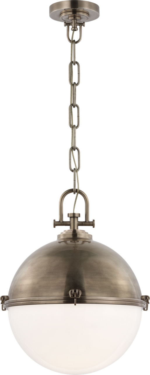 Adrian X-Large Globe Pendant | Antique Nickel | White Glass
