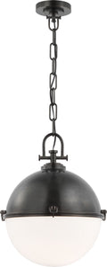 Adrian X-Large Globe Pendant | Bronze | White Glass
