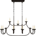Flemish Large Linear Pendant | Aged Iron