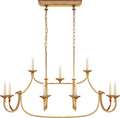 Flemish Large Linear Pendant | Gilded Iron