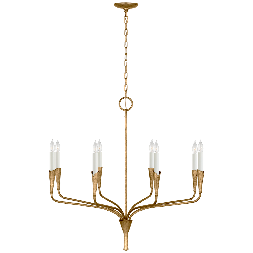 Aiden 40" Single Tier Chandelier | Gilded Iron
