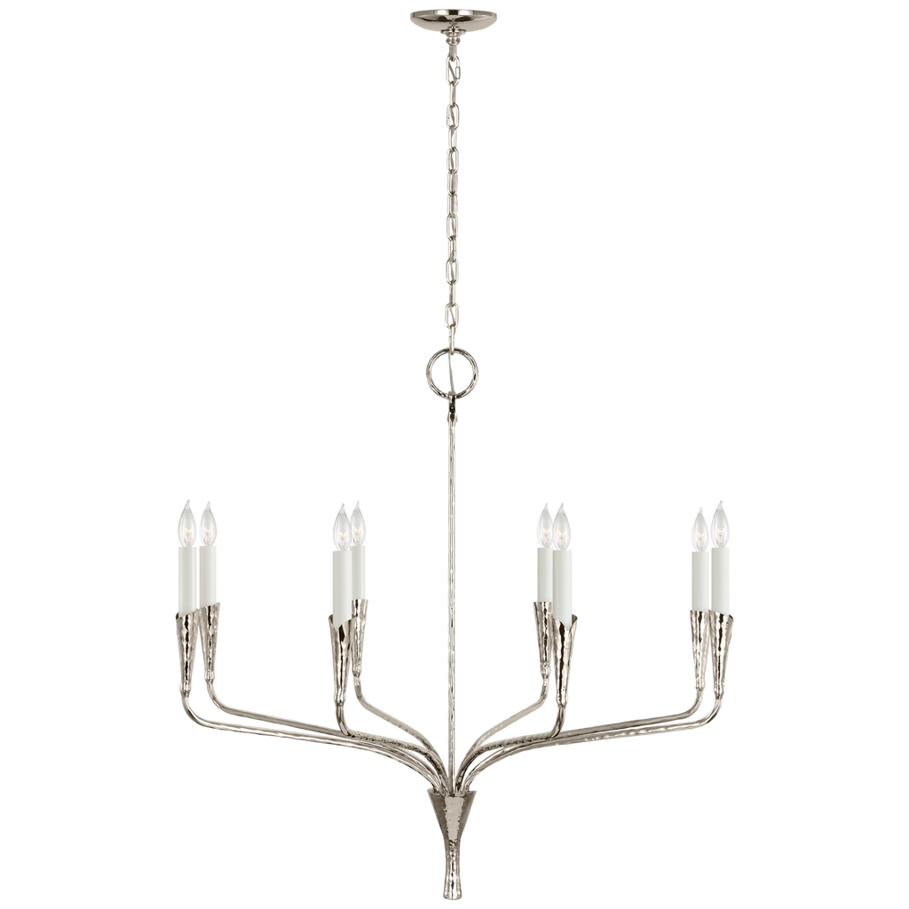 Aiden 40" Single Tier Chandelier | Polished Nickel