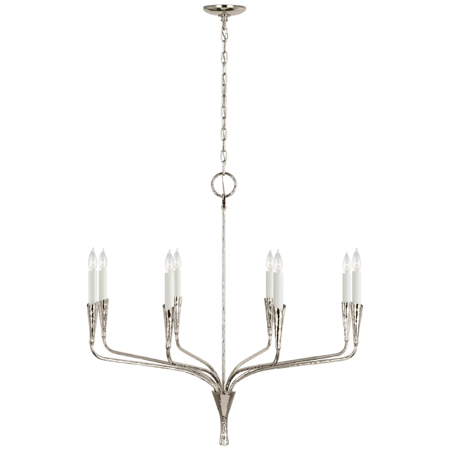 Aiden 40" Single Tier Chandelier | Polished Nickel