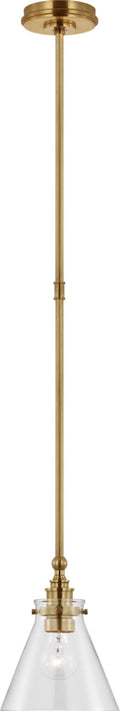 Parkington 9" Pendant | Antique-Burnished Brass | Clear Glass