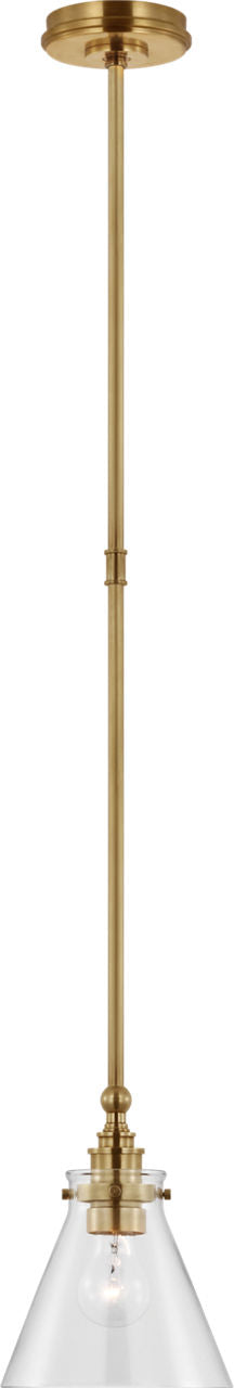 Parkington 9" Pendant | Antique-Burnished Brass | Clear Glass