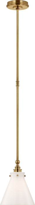 Parkington 9" Pendant | Antique-Burnished Brass | White Glass