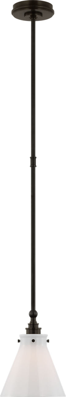 Parkington 9" Pendant | Bronze | White Glass