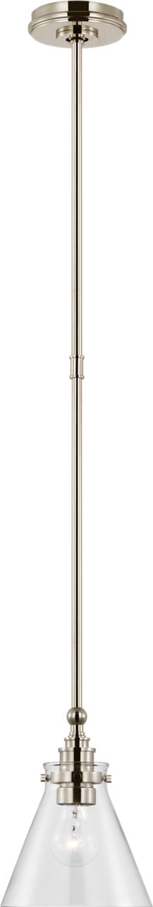 Parkington 9" Pendant | Polished Nickel | Clear Glass
