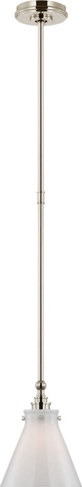 Parkington 9" Pendant | Polished Nickel | White Glass