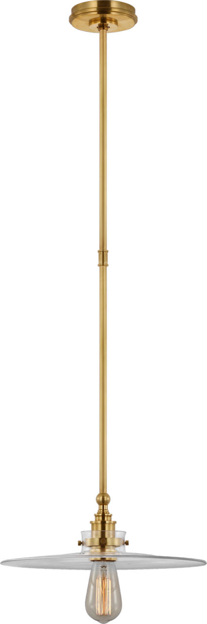 Parkington 14" Pendant | Antique-Burnished Brass | Clear Glass