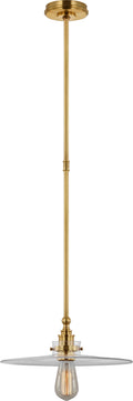 Parkington 14" Pendant | Antique-Burnished Brass | Clear Glass