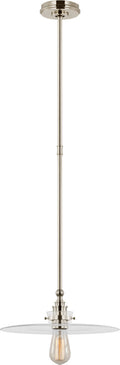 Parkington 14" Pendant | Polished Nickel | Clear Glass