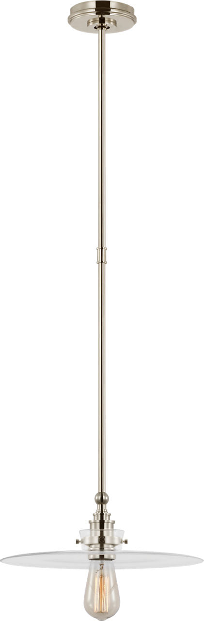 Parkington 14" Pendant | Polished Nickel | Clear Glass