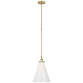 Parkington 11" Conical Pendant | Antique-Burnished Brass | White Glass