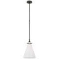 Parkington 11" Conical Pendant | Bronze | White Glass