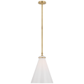 Parkington 15" Conical Pendant | Antique-Burnished Brass | White Glass