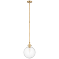 Parkington 10" Globe Pendant | Antique-Burnished Brass | Clear Glass