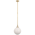Parkington 10" Globe Pendant | Antique-Burnished Brass | White Glass