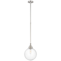 Parkington 10" Globe Pendant | Polished Nickel | Clear Glass