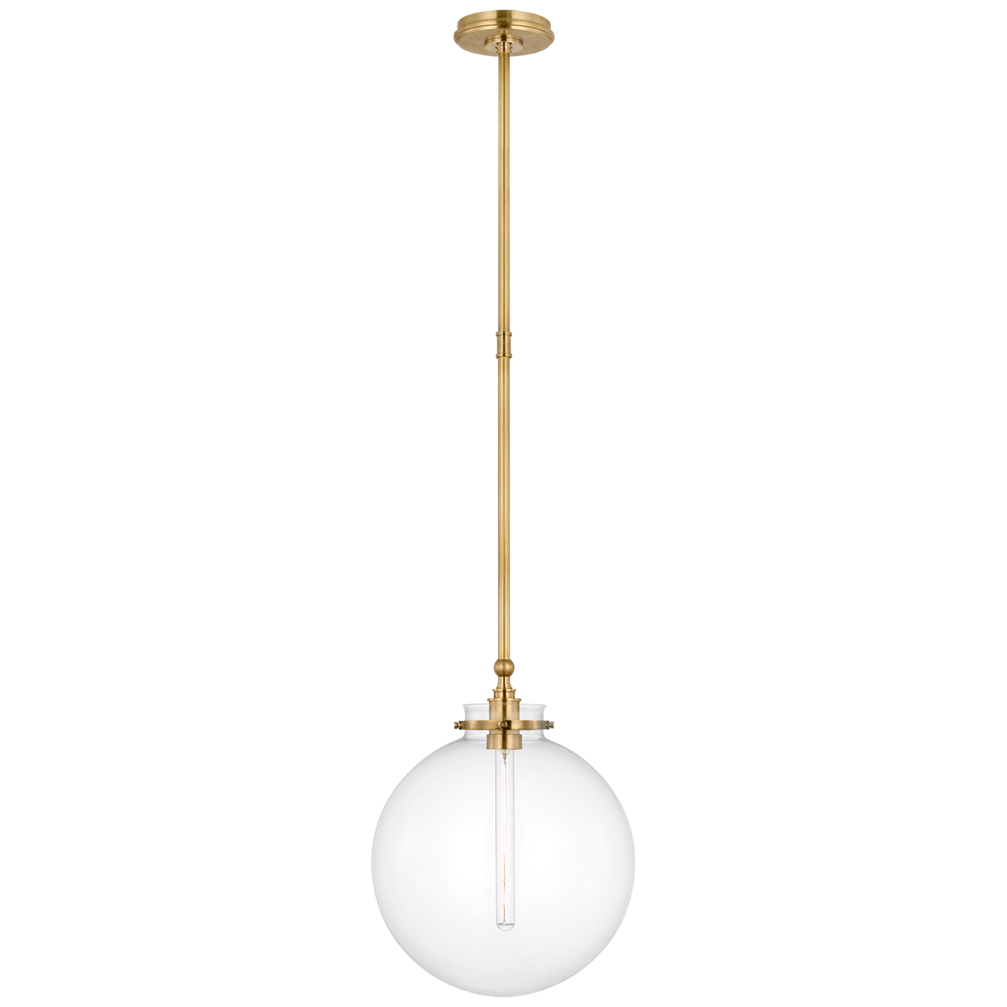 Parkington 14" Globe Pendant | Antique-Burnished Brass | Clear Glass