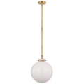 Parkington 14" Globe Pendant | Antique-Burnished Brass | White Glass