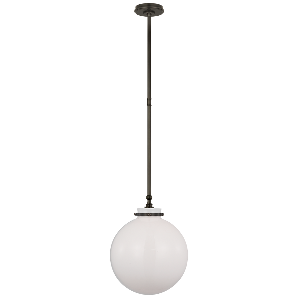 Parkington 14" Globe Pendant | Bronze | White Glass